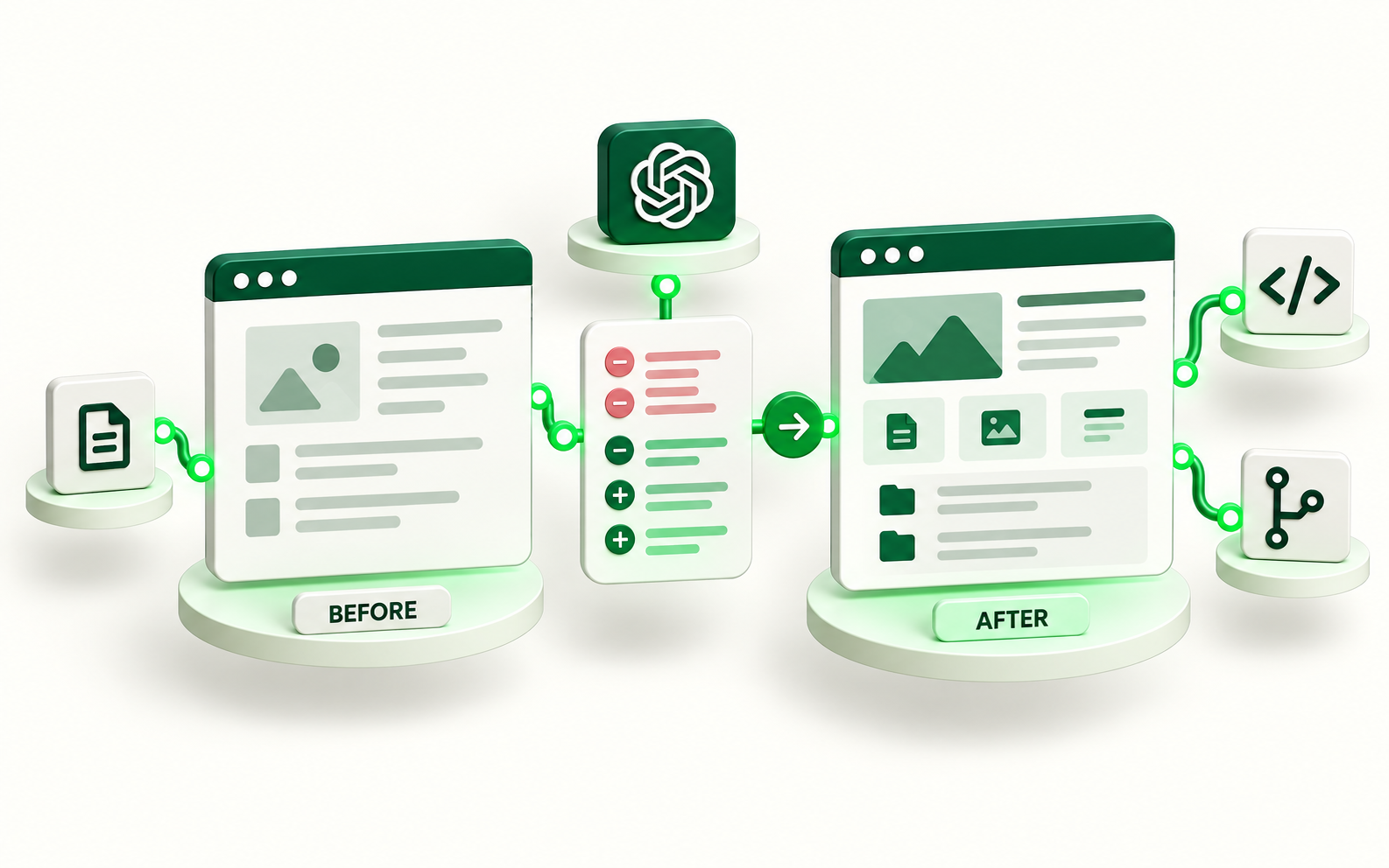 Comparación visual entre el estado anterior de una web y un cambio de código controlado